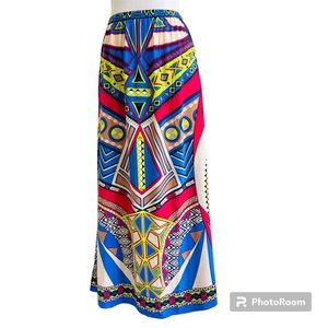 FLYING TOMATO MAXI SKIRT MEDIUM ABSTRACT PRINT LONG RAYON HIPPIE BOHO FESTIVAL